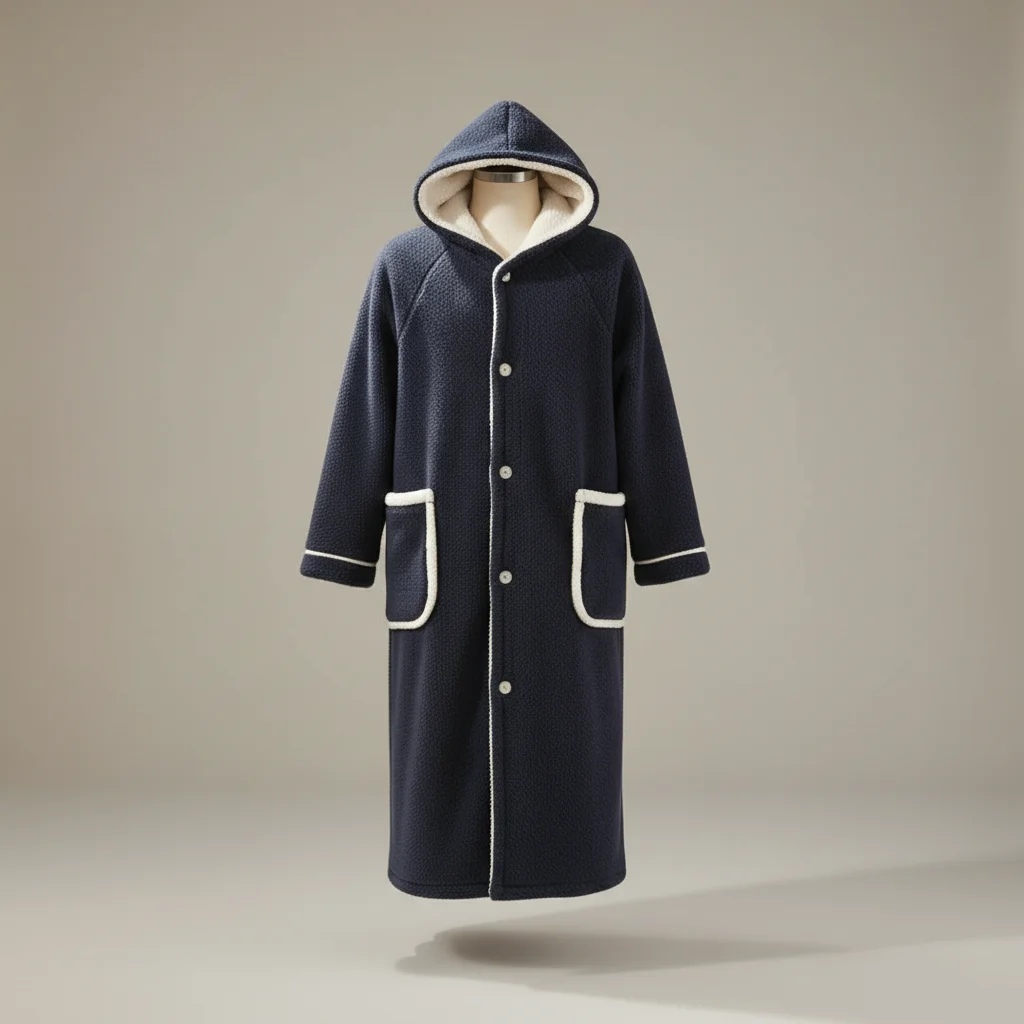 robe chambre homme confort quotidien avec capuche - Vue 5 - robe chambre homme