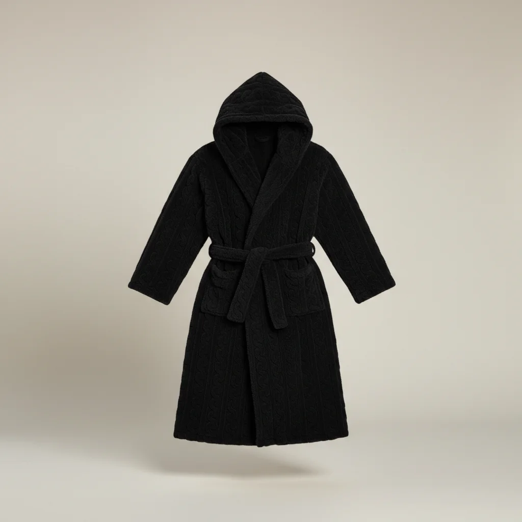 robe chambre homme confort ultime avec capuche - Vue 4 - robe chambre homme