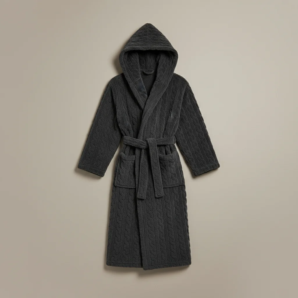 robe chambre homme confort ultime avec capuche - Vue 9 - robe chambre homme