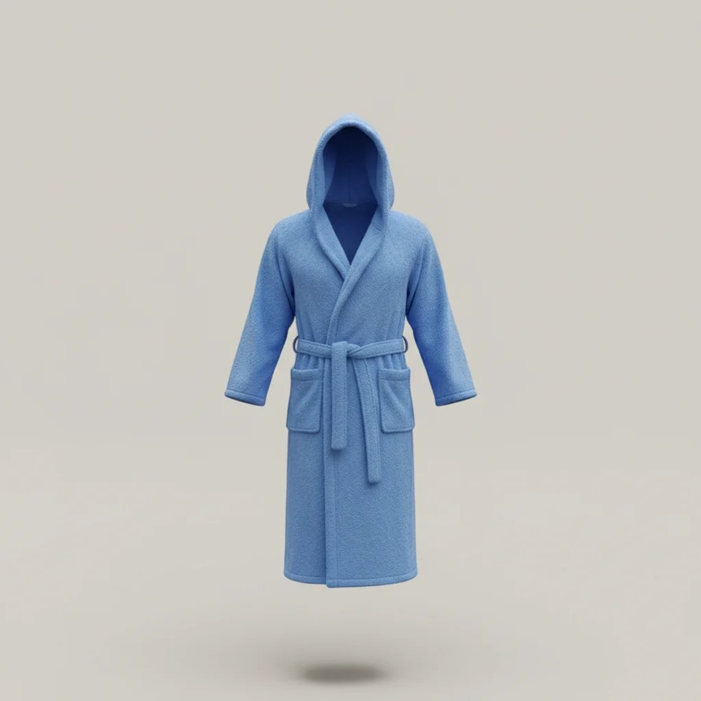 robe chambre homme coton capuche absorbante - Vue 6 - robe chambre homme
