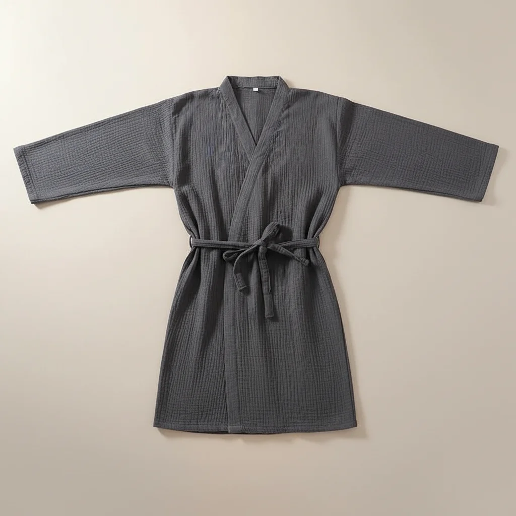 robe chambre homme coton léger quotidien - Vue 2 - robe chambre homme