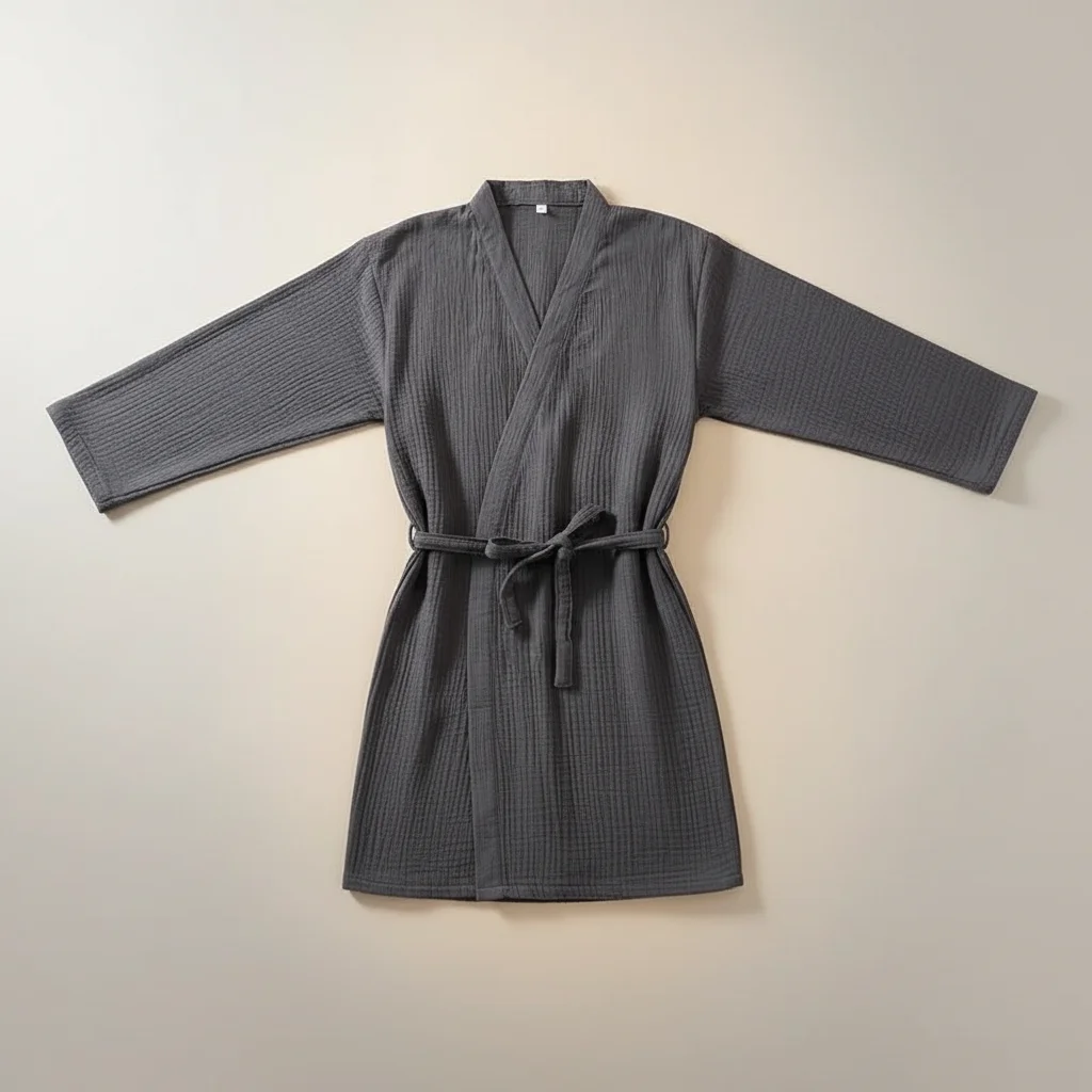 robe chambre homme coton léger quotidien - Vue 4 - robe chambre homme