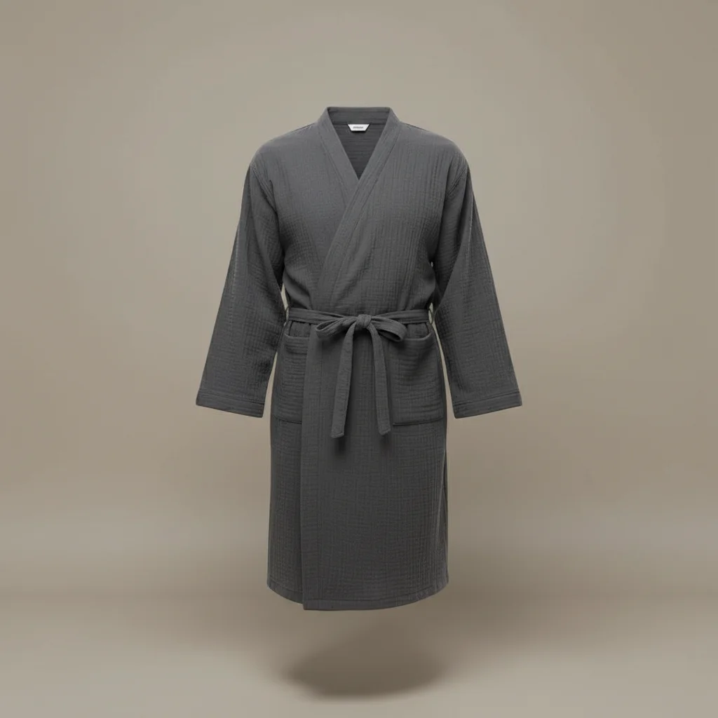 robe chambre homme coton léger quotidien - Vue 6 - robe chambre homme