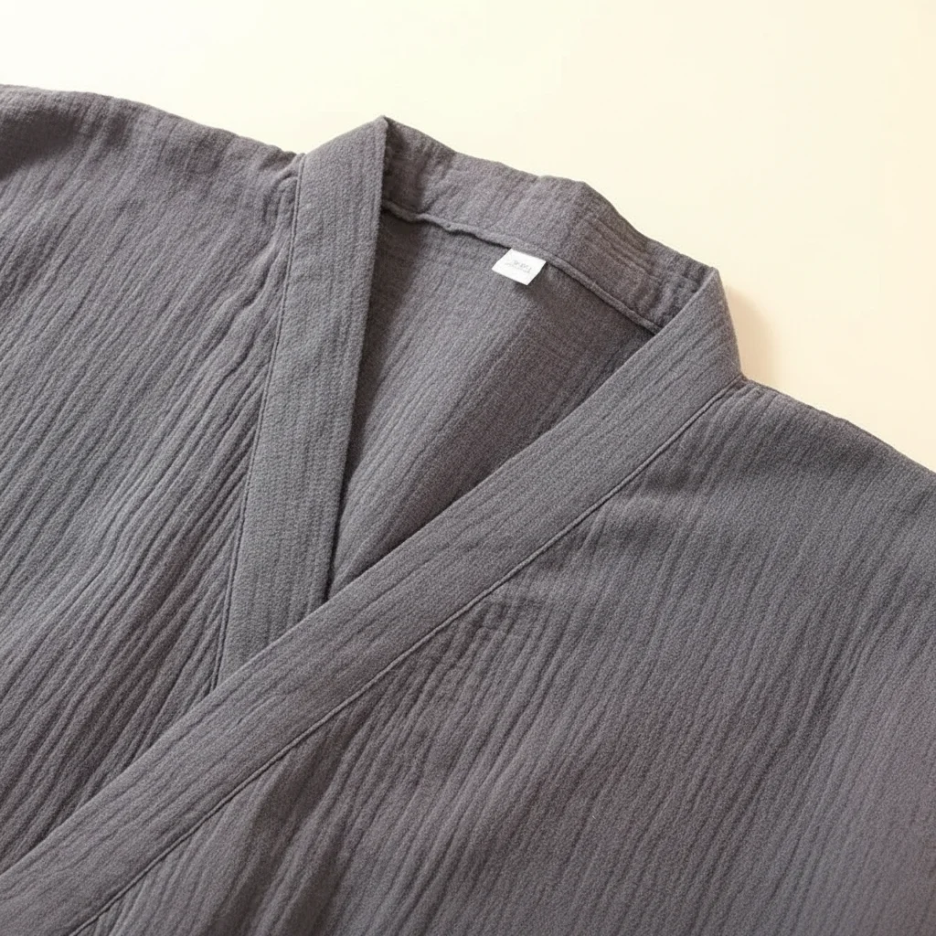 robe chambre homme coton léger quotidien - Vue 7 - robe chambre homme