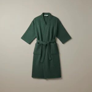 robe chambre homme coton nid d'abeille absorbant - Vue 1 - robe chambre homme