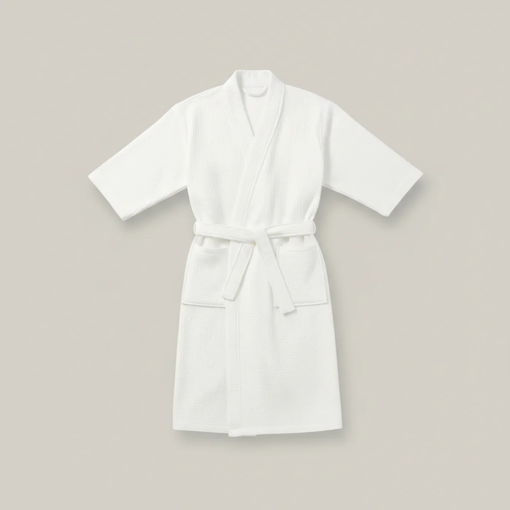 robe chambre homme coton nid d'abeille confort - Vue 4 - robe chambre homme