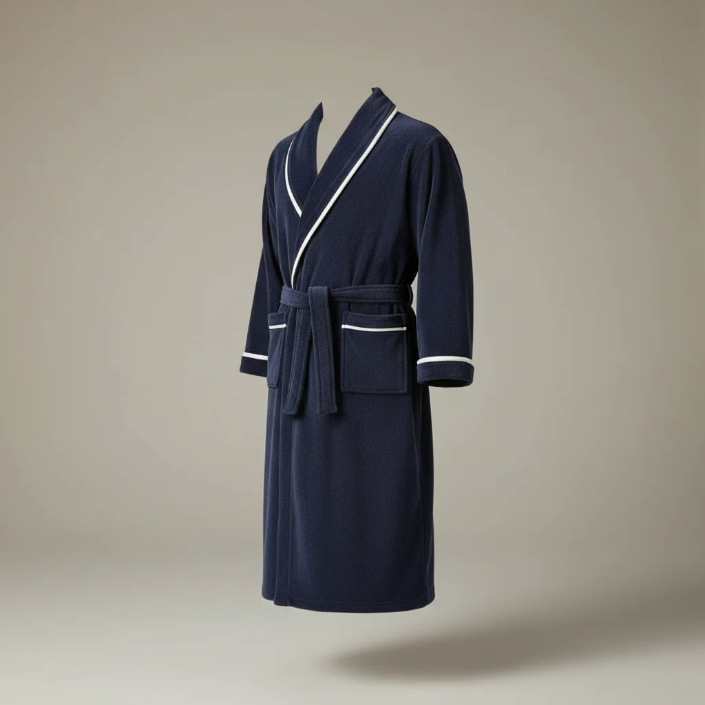 robe chambre homme élégante en maille gaufrée - Vue 3 - robe chambre homme