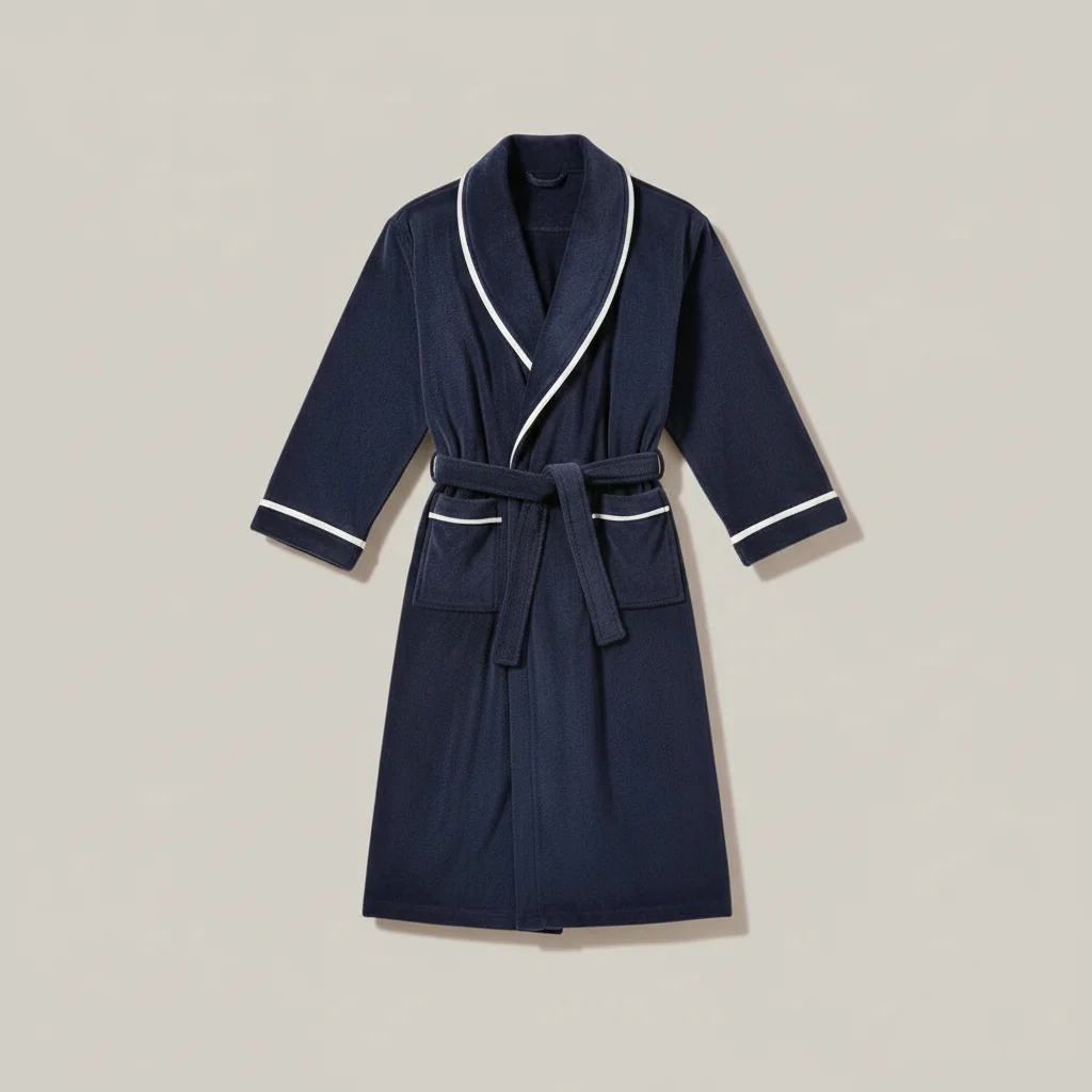 robe chambre homme élégante en maille gaufrée - Vue 5 - robe chambre homme