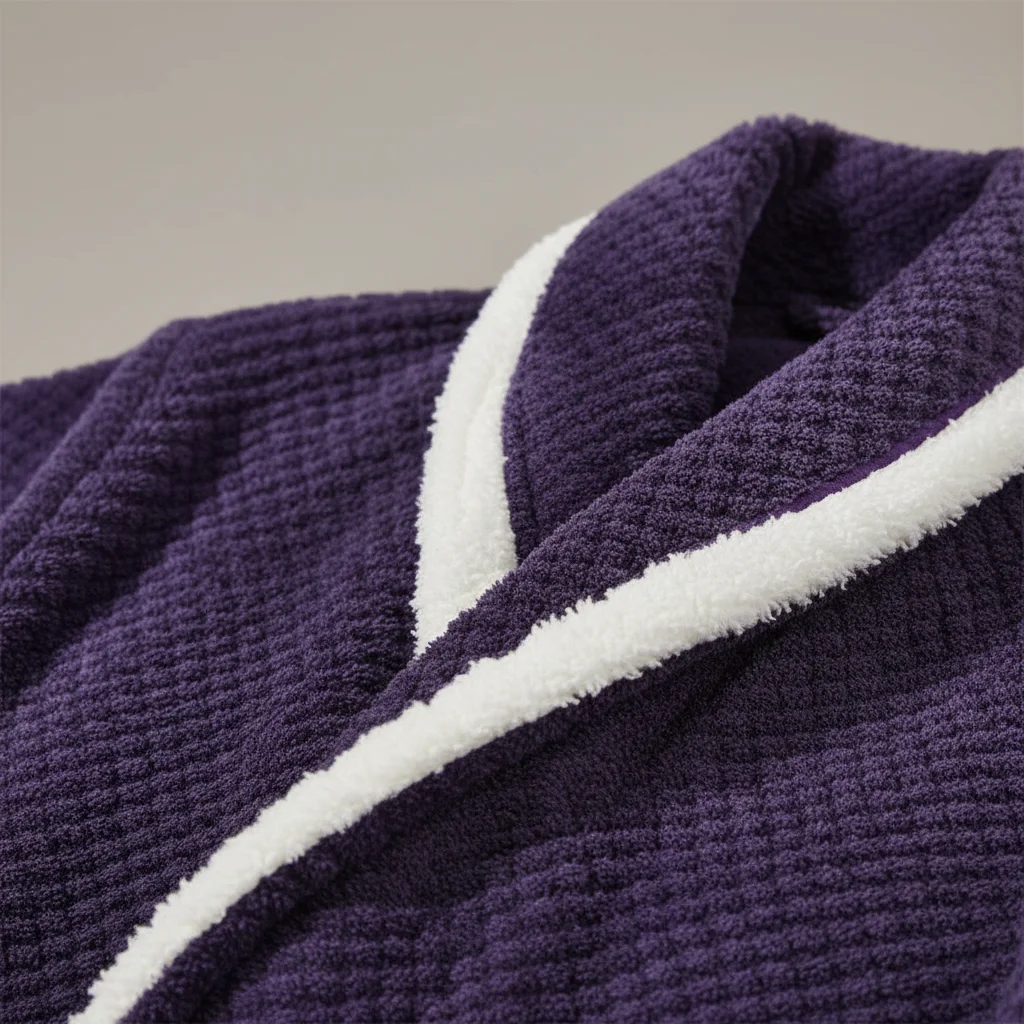 robe chambre homme élégante en tissu gaufré - Vue 4 - robe chambre homme
