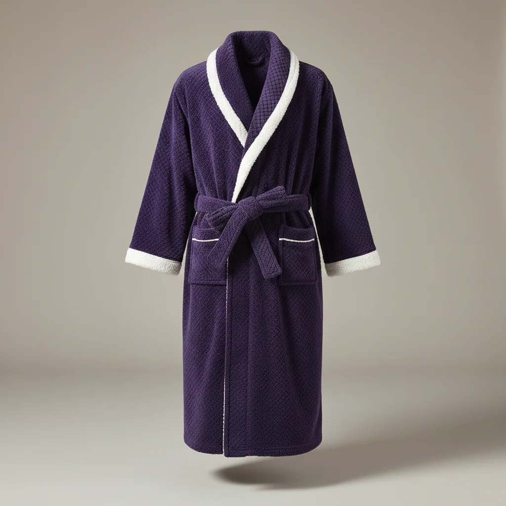 robe chambre homme élégante en tissu gaufré - Vue 5 - robe chambre homme