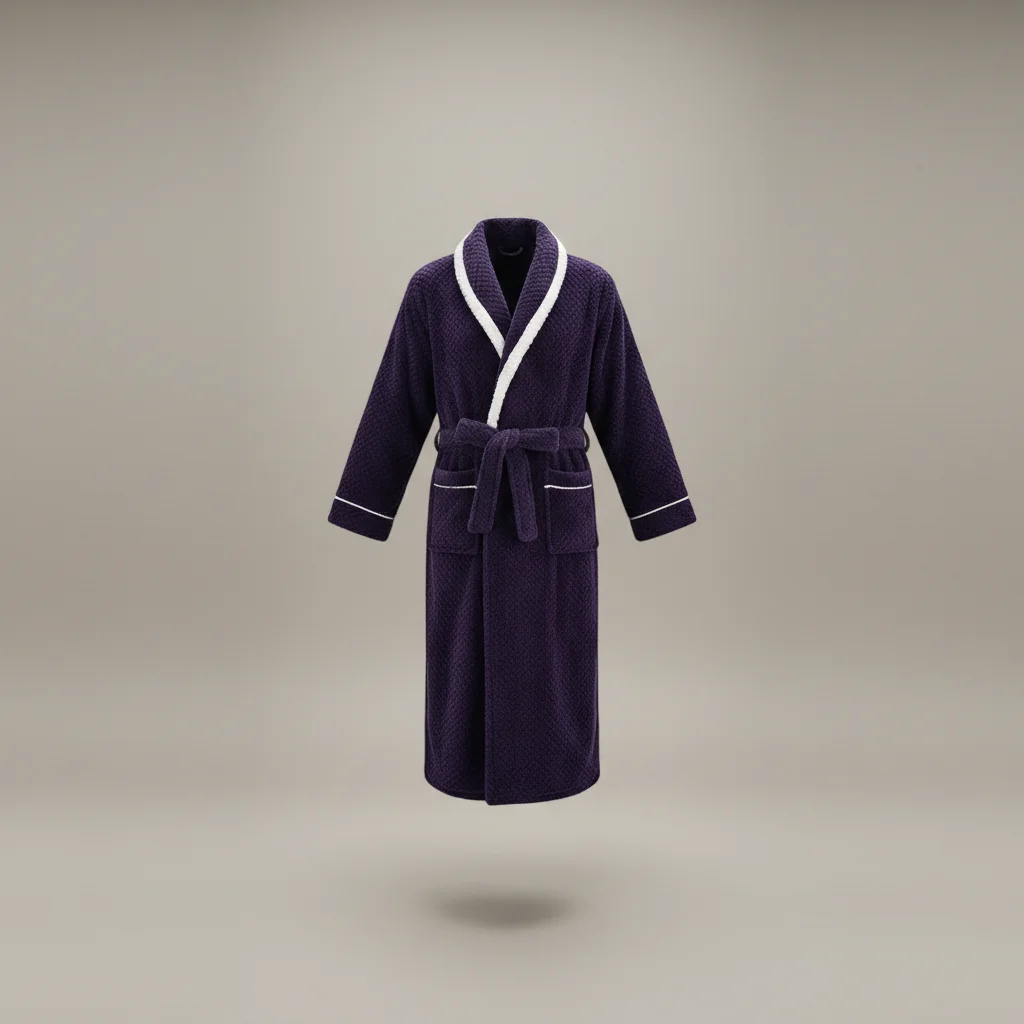 robe chambre homme élégante en tissu gaufré - Vue 6 - robe chambre homme