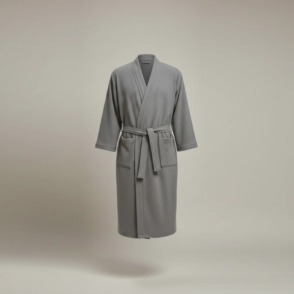 robe chambre homme gaufrée confort quotidien - Vue 5 - robe chambre homme
