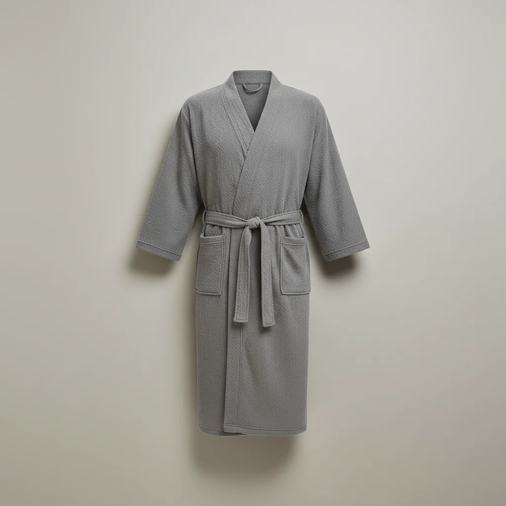 robe chambre homme gaufrée confort quotidien - Vue 6 - robe chambre homme