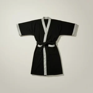 robe chambre homme gaufrée manches courtes confort - Vue 2 - robe chambre homme