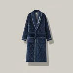 robe chambre homme longue en polyester élégant - Vue 1 - robe chambre homme