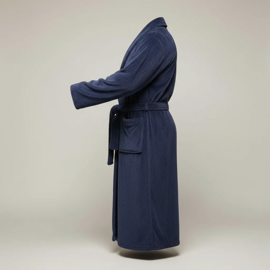 robe chambre homme longue polyester cocooning - Vue 3 - robe chambre homme