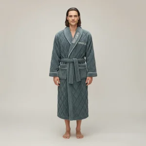 robe chambre homme matelassée hiver luxe - Vue 1 - robe chambre homme