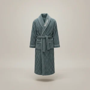 robe chambre homme matelassée hiver luxe - Vue 2 - robe chambre homme