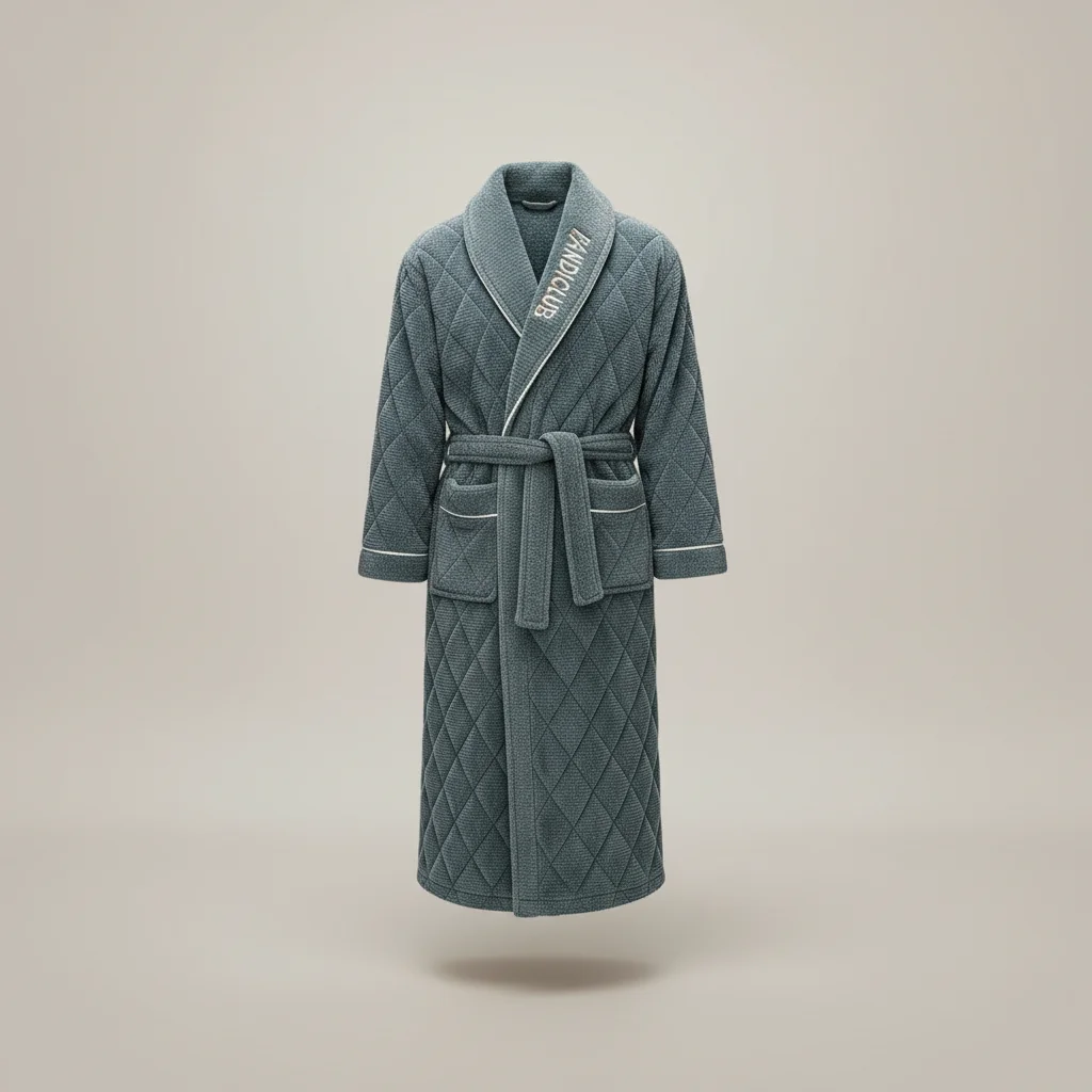 robe chambre homme matelassée hiver luxe - Vue 2 - robe chambre homme