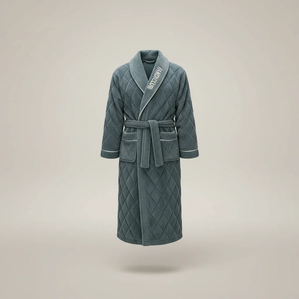 robe chambre homme matelassée hiver luxe - Vue 4 - robe chambre homme