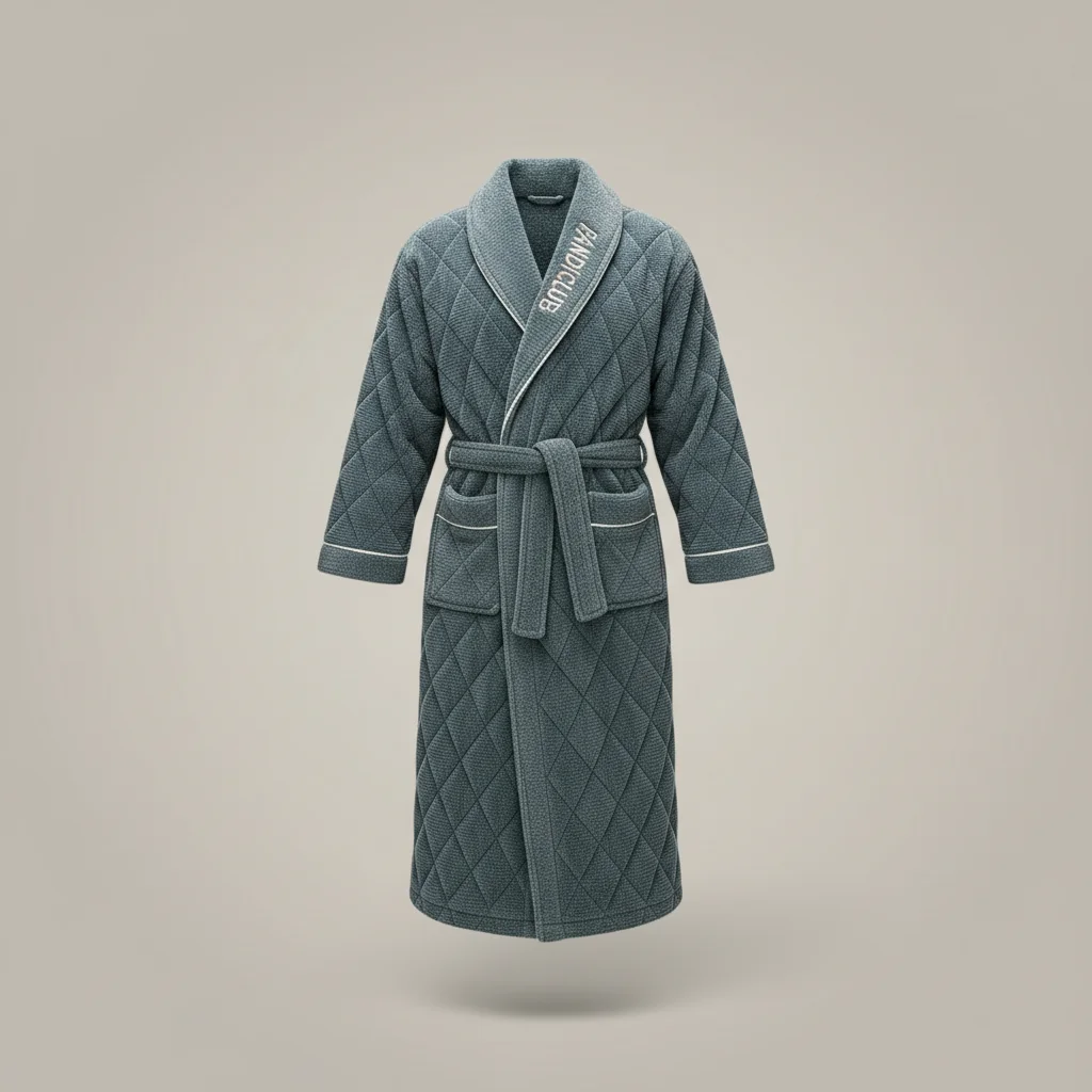 robe chambre homme matelassée hiver luxe - Vue 5 - robe chambre homme