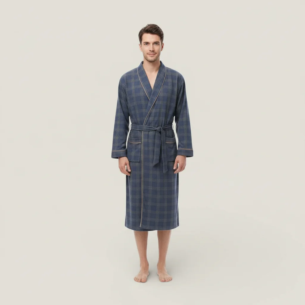 robe chambre homme moderne en tissu premium - Vue 1 - robe chambre homme