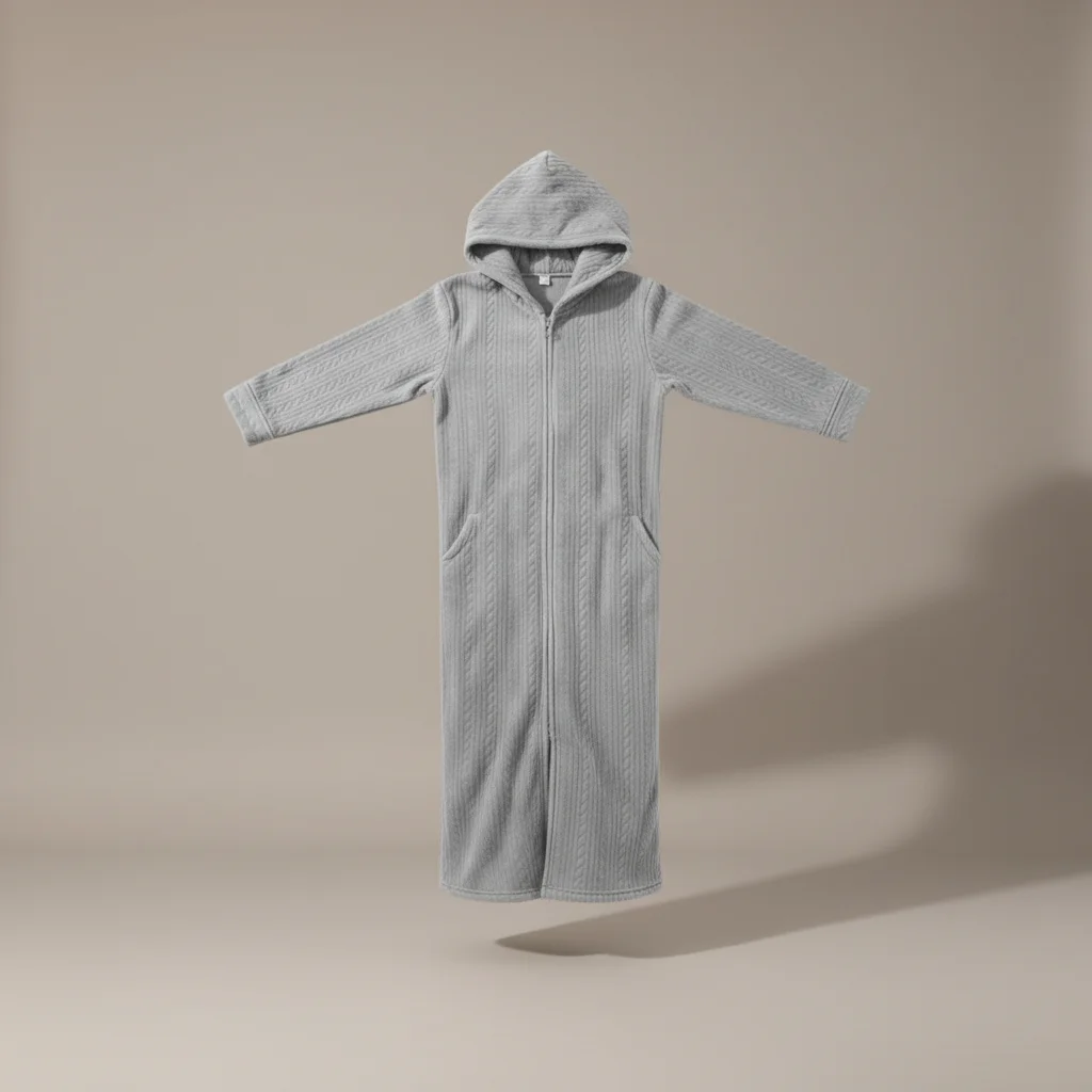 robe chambre homme polaire longue cocooning - Vue 5 - robe chambre homme