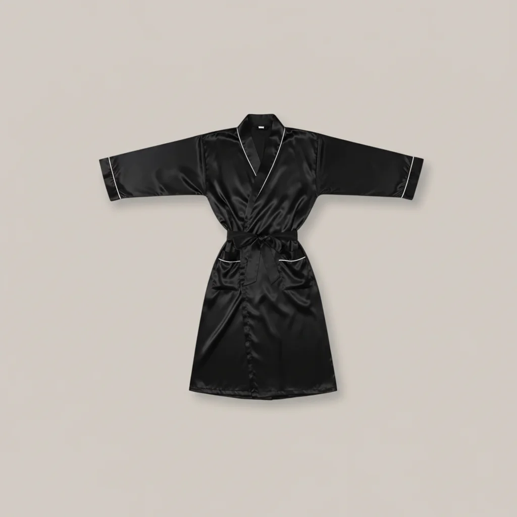 robe chambre homme satin élégant confort - Vue 2 - robe chambre homme