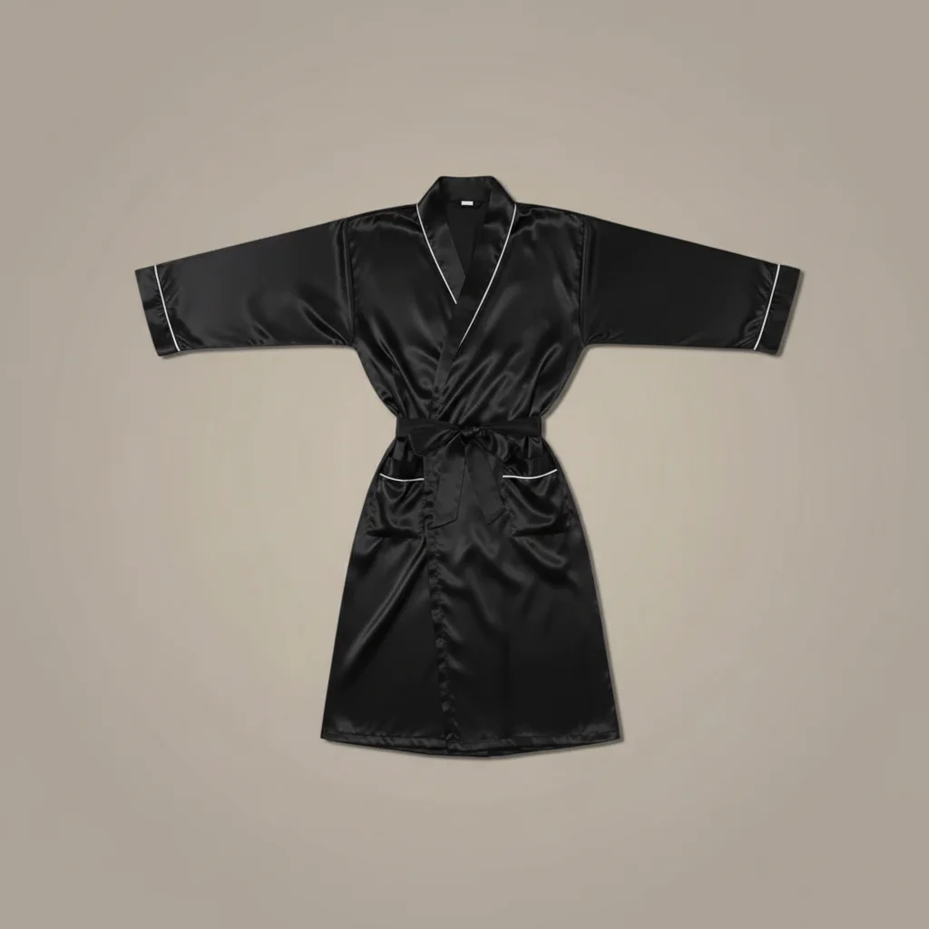robe chambre homme satin élégant confort - Vue 3 - robe chambre homme