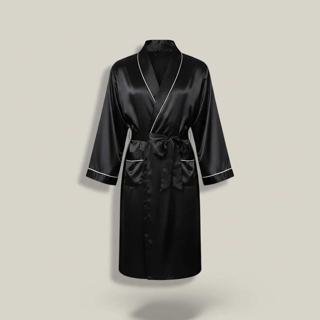 robe chambre homme satin élégant confort - Vue 6 - robe chambre homme