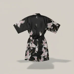robe chambre homme satin motif japonais élégant - Vue 2 - robe chambre homme