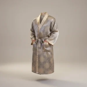 robe chambre homme satin motifs orientaux - Vue 1 - robe chambre homme