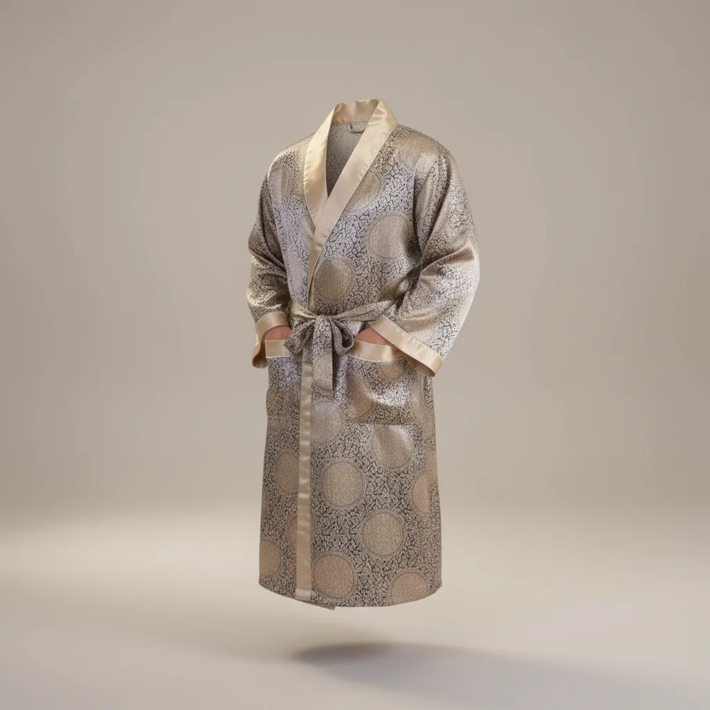 robe chambre homme satin motifs orientaux - Vue 1 - robe chambre homme