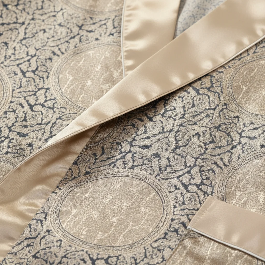 robe chambre homme satin motifs orientaux - Vue 4 - robe chambre homme