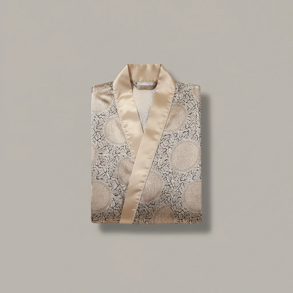 robe chambre homme satin motifs orientaux - Vue 6 - robe chambre homme