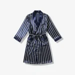 robe chambre homme satin rayé élégant - Vue 1 - robe chambre homme