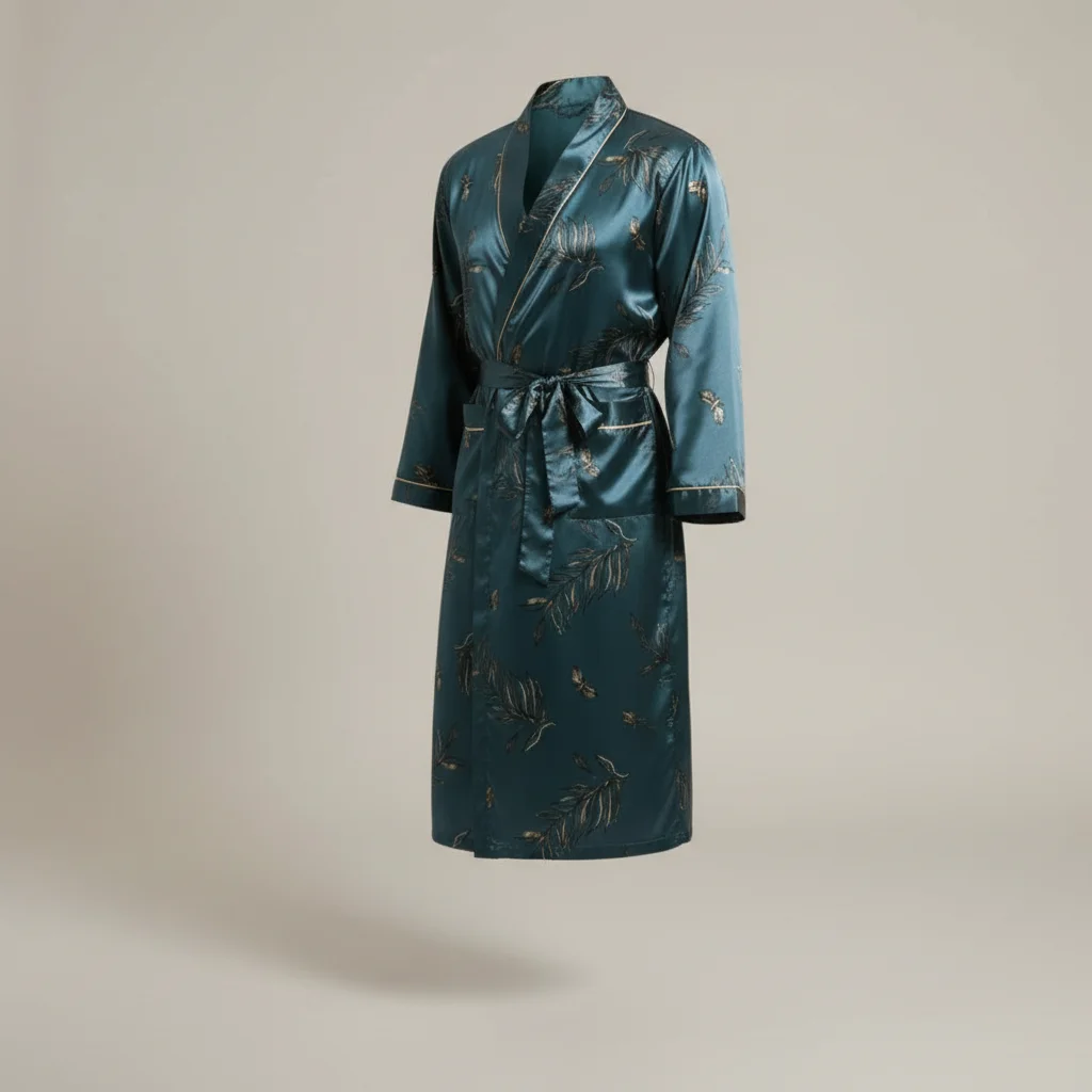 robe chambre homme satin style moderne - Vue 1 - robe chambre homme