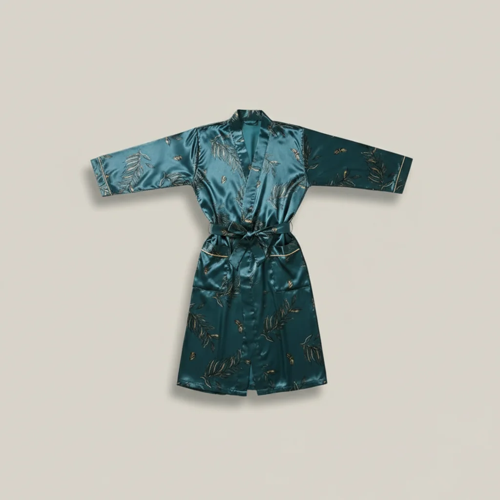 robe chambre homme satin style moderne - Vue 2 - robe chambre homme