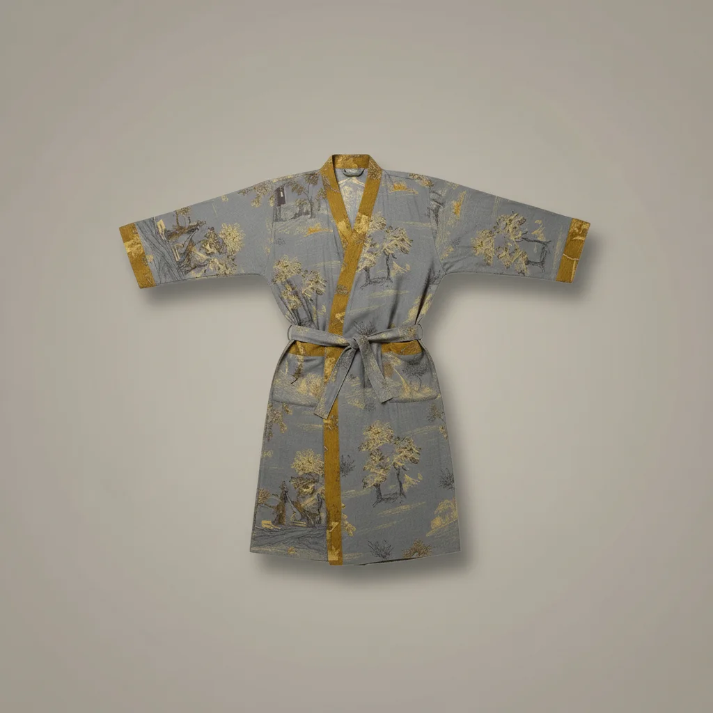 robe chambre homme style kimono élégant - Vue 3 - robe chambre homme