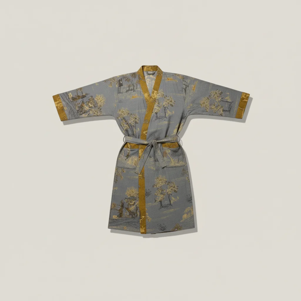 robe chambre homme style kimono élégant - Vue 4 - robe chambre homme