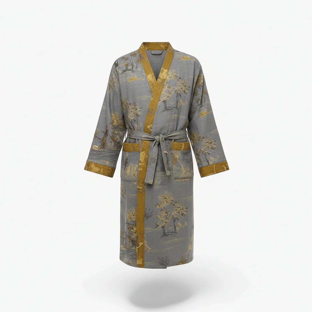 robe chambre homme style kimono élégant - Vue 6 - robe chambre homme