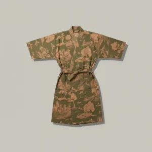 robe chambre homme style kimono en coton - Vue 2 - robe chambre homme